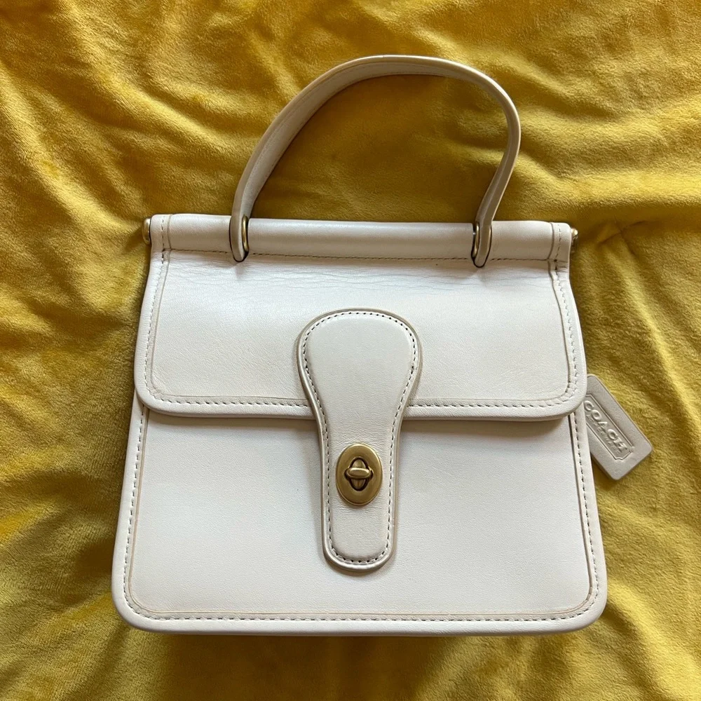 Coach Ivory Leather Satchel - Picture 2 of 9